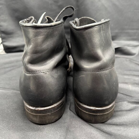 Vintage Mens Black Leather Safety Boots Workwear Lace Guard Size 8 main image 5